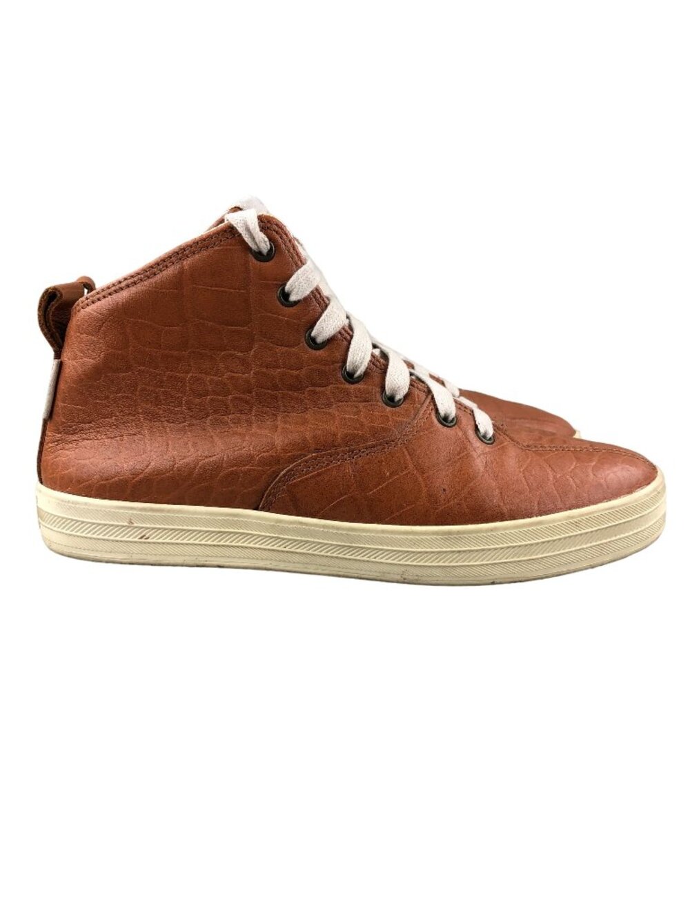 NFN Gourmet Men's Size 7 Quattro Skate LX Brown Lace-Up High Top Sneakers Korea